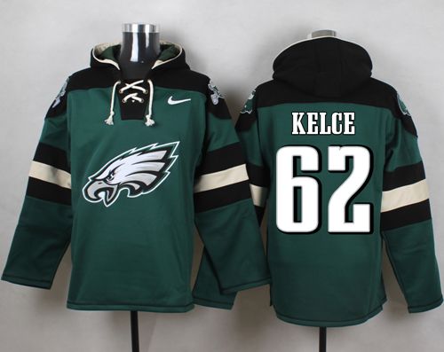 Nike Eagles #62 Jason Kelce Midnight Green Player Pullover NFL Hoodie - Click Image to Close
